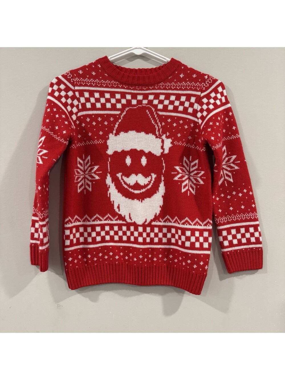 Holiday Time Ugly Christmas Sweater Santa Snowflake Kids Size M (8)